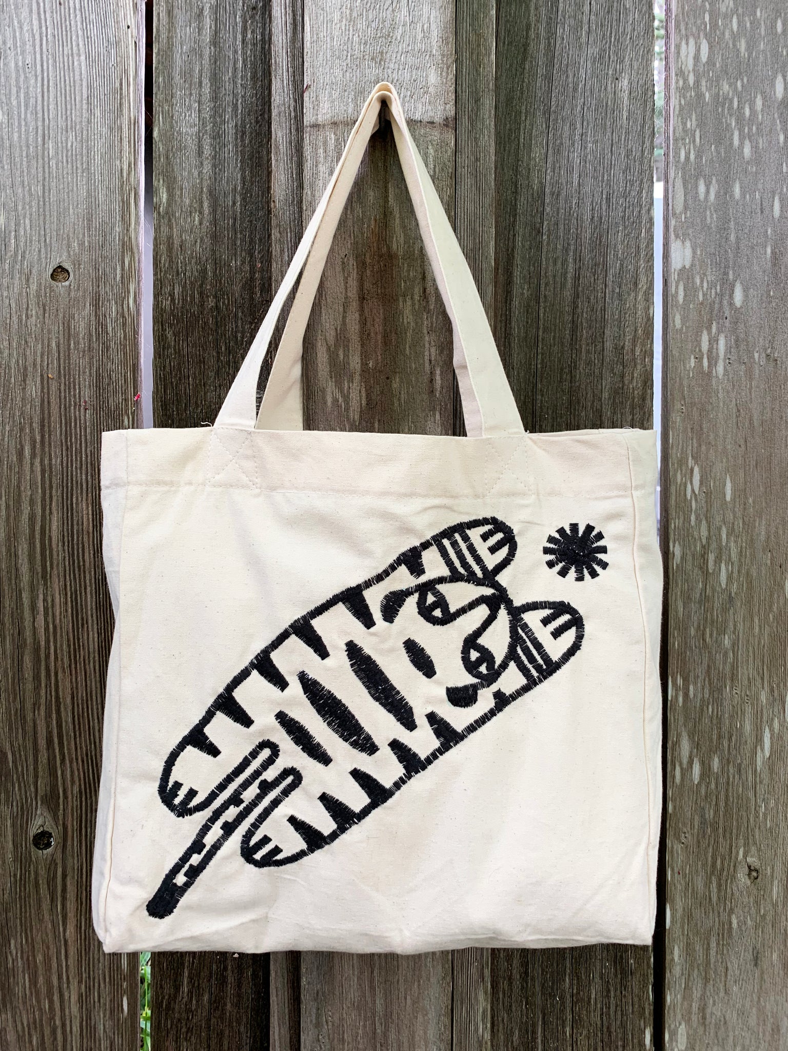 Free-motion Embroidered Tote