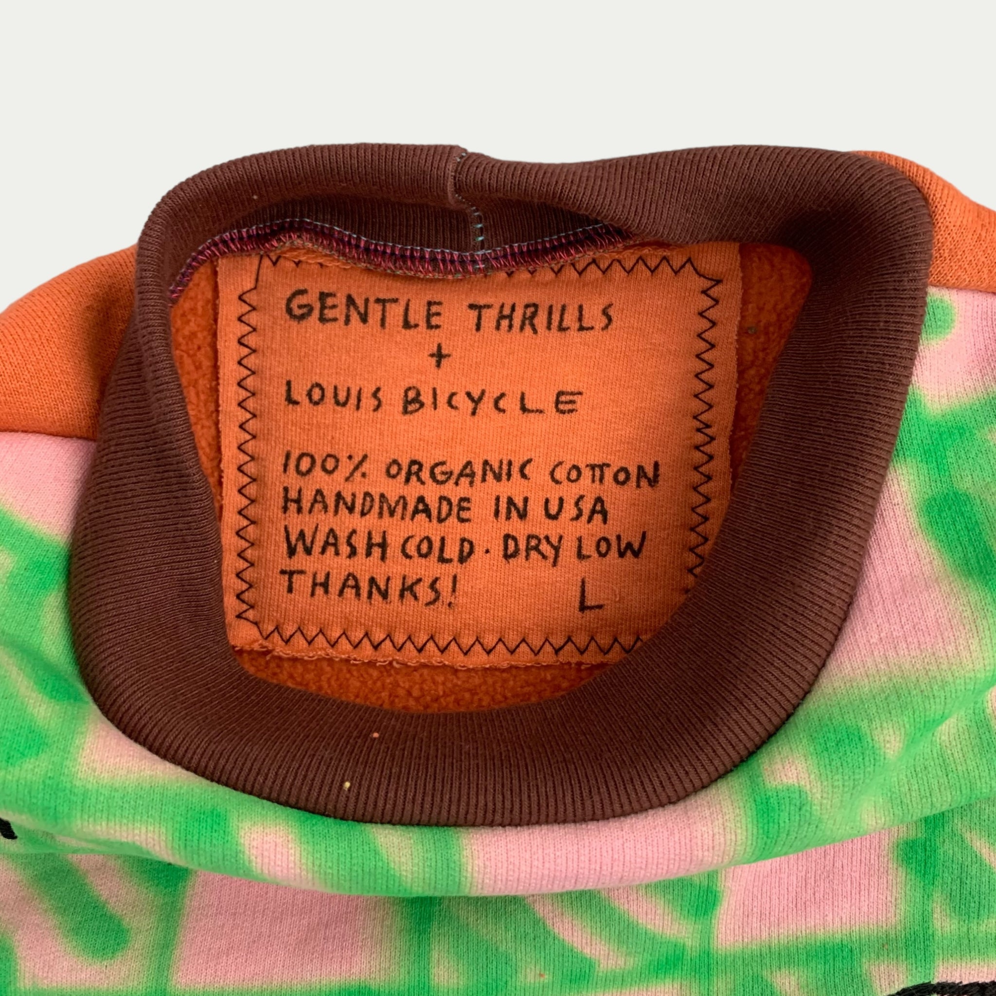 gentle thrills collab - organic cotton heavy crewneck sweatshirt - L