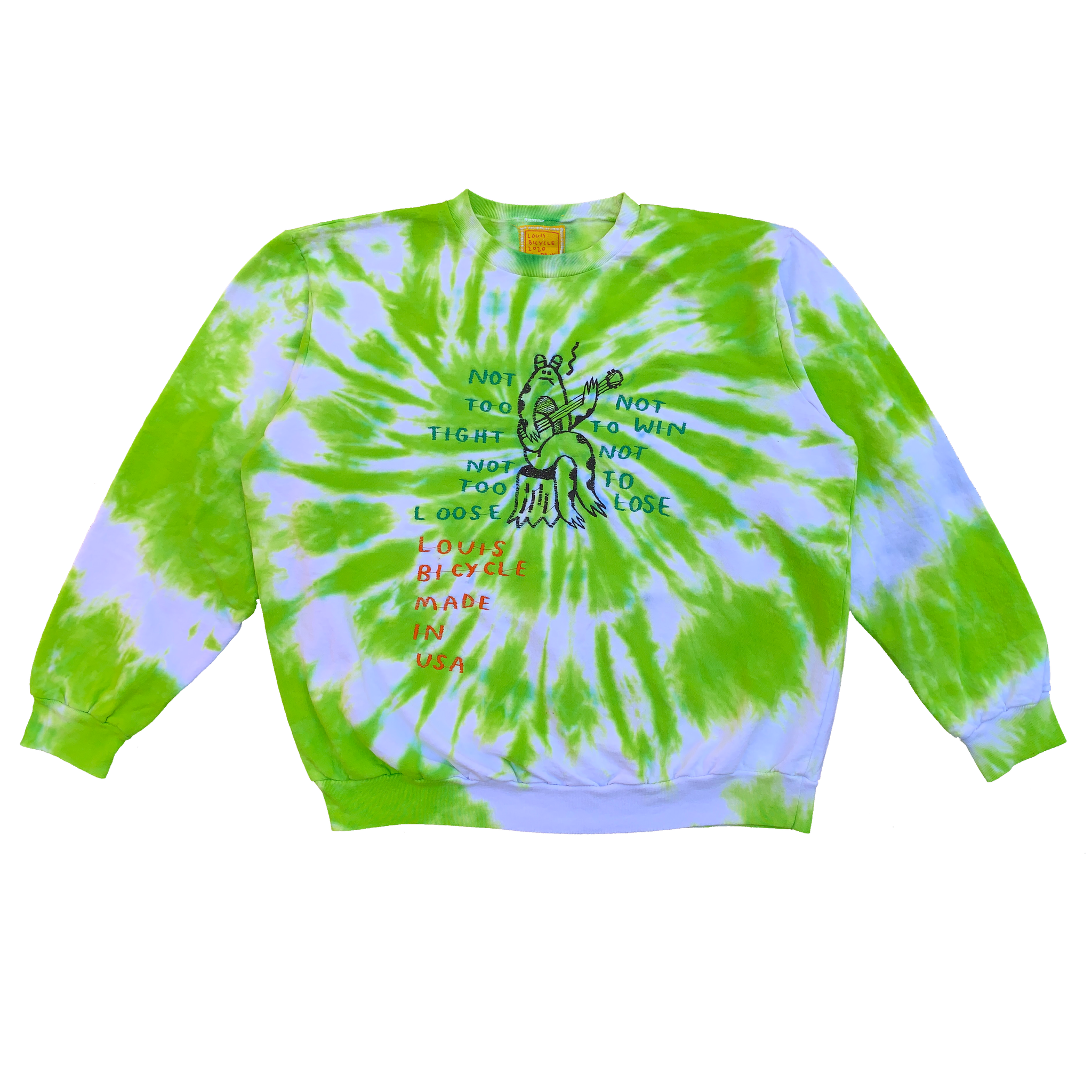 Embroidered and Dyed Lightweight Crew Neck Sweater - Medium