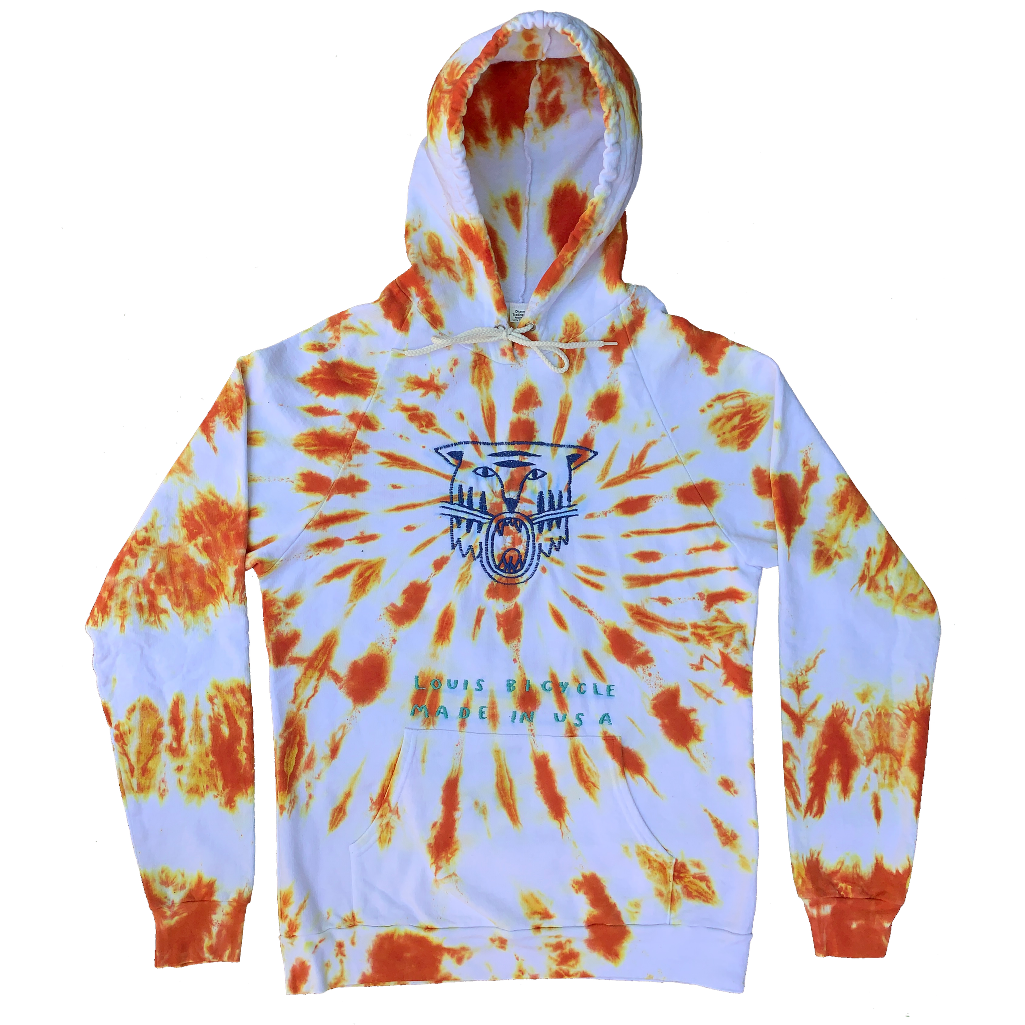 Embroidered and Dyed Lightweight Hoodie - Small
