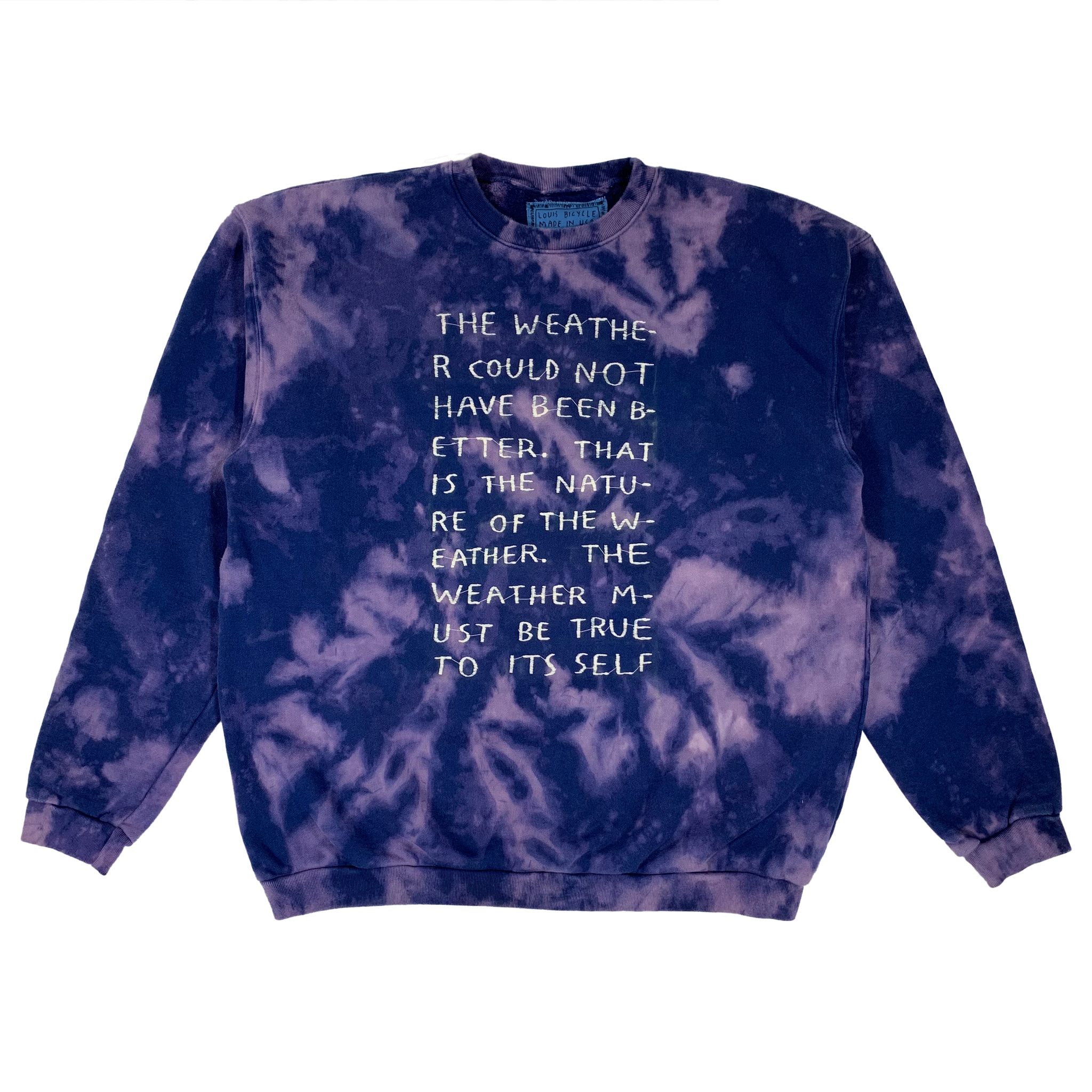 Embroidered and Dyed Crew Neck Sweater - Large