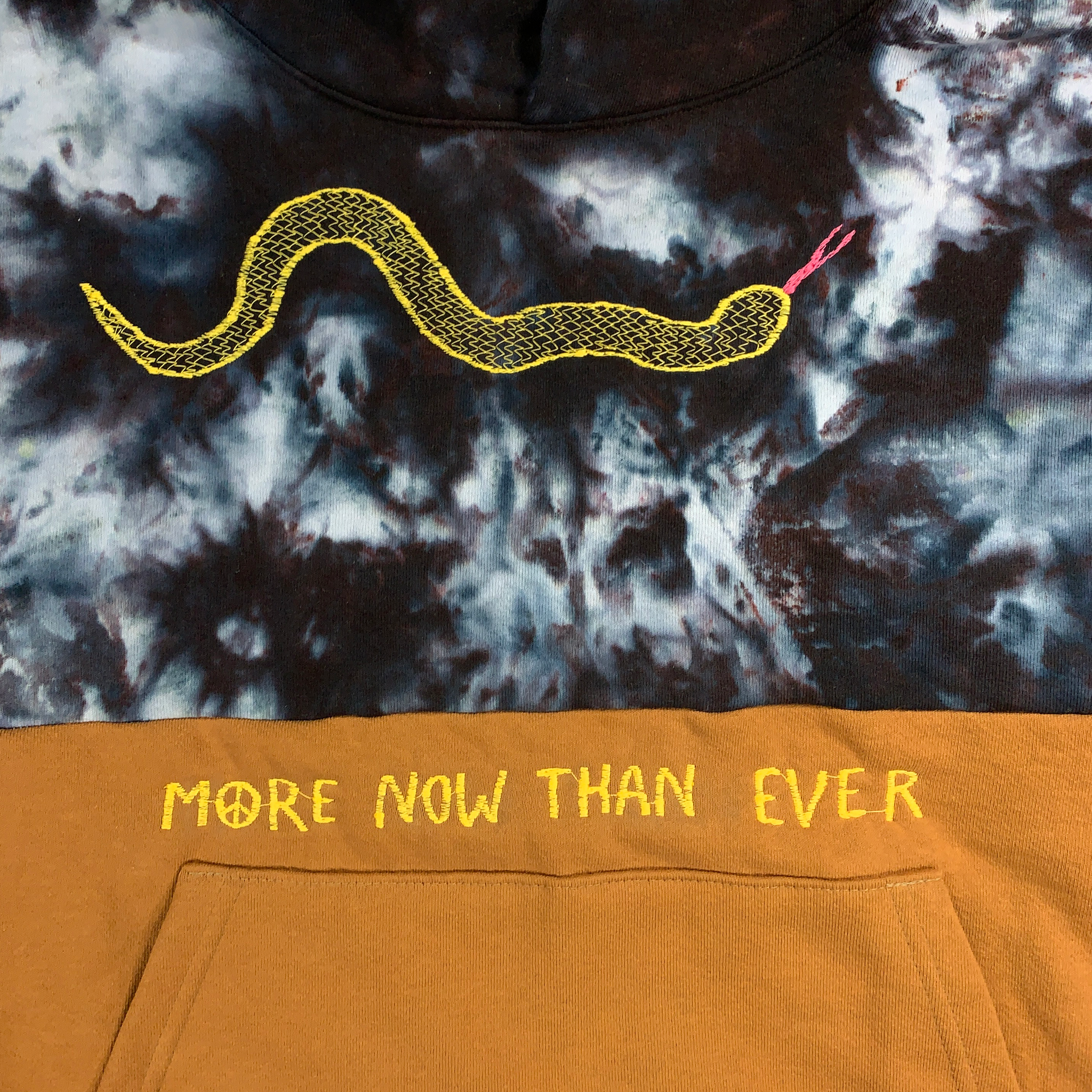 Embroidered and Dyed Color Swap Hoodie - Medium