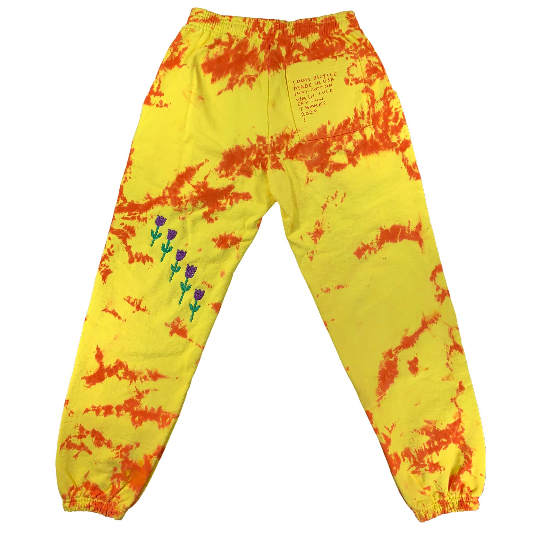 Embroidered and Dyed Sweatpants - Small