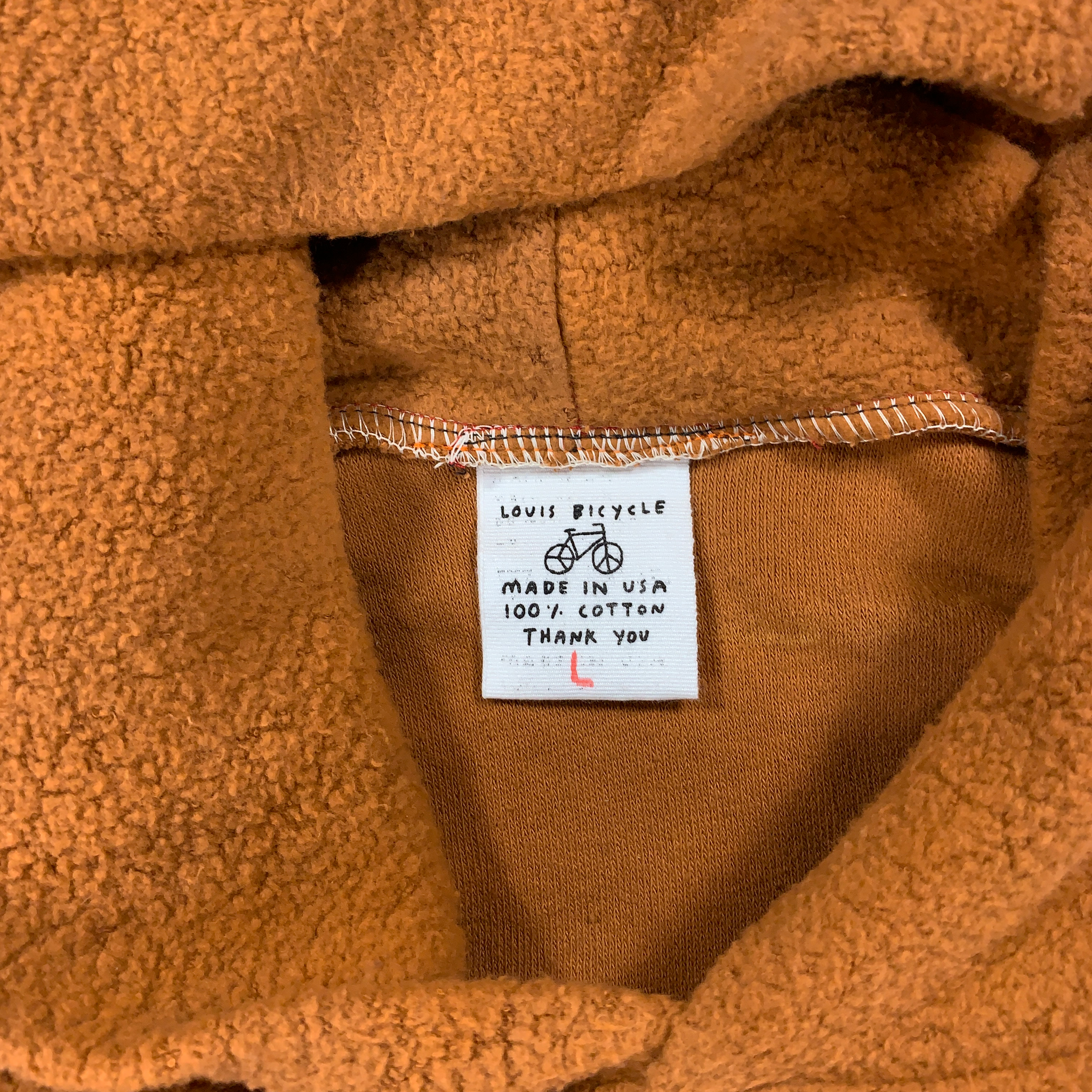Home sewn organic cotton fluffy sherpa hoodie - L