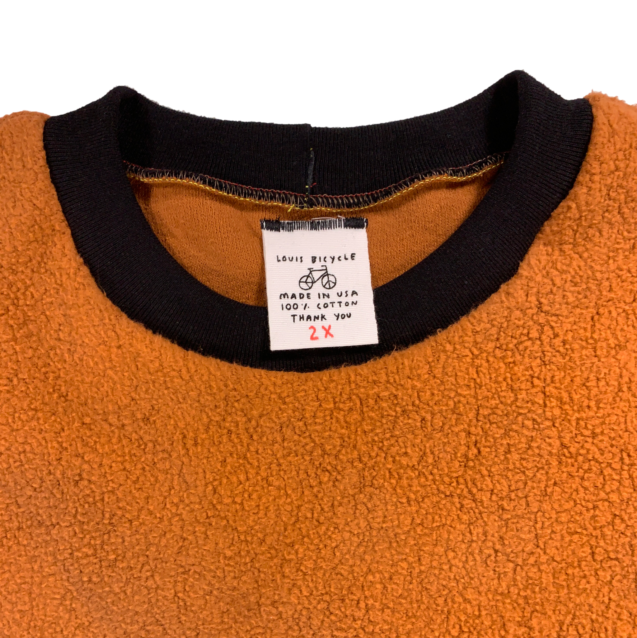 Home sewn cropped sweatshirt tee - organic cotton sherpa - 2X