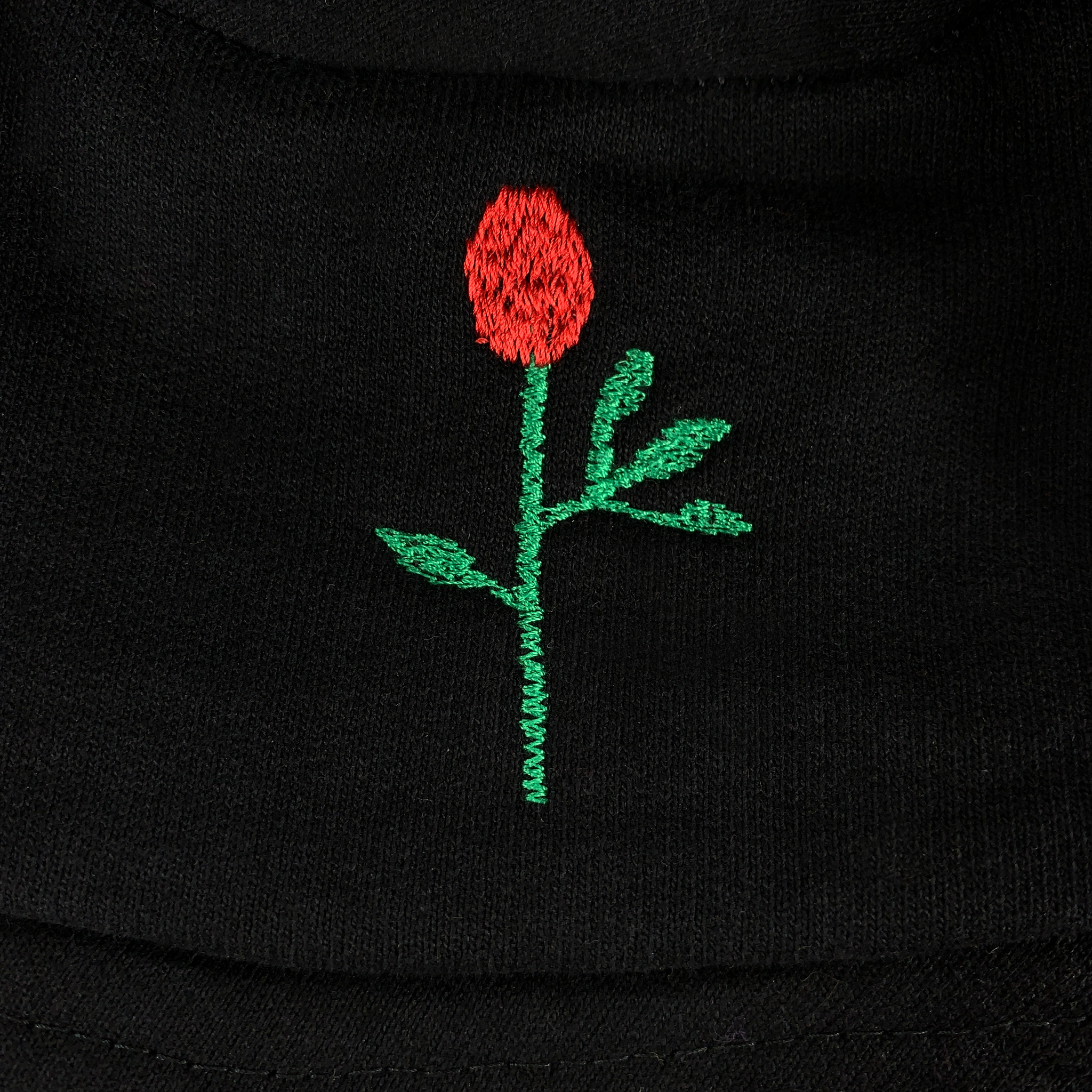 Home sewn knit bucket hat - organic cotton - dyed and embroidered - M/22.5