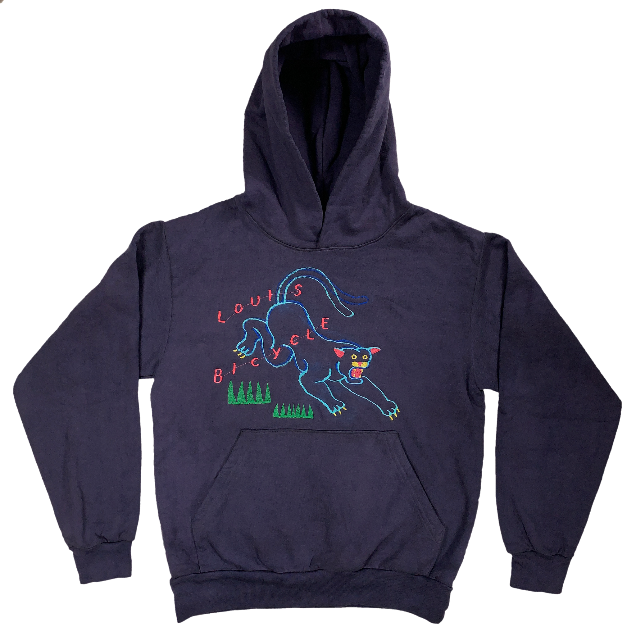 Embroidered and Dyed Heavy Cotton Hoodie - S