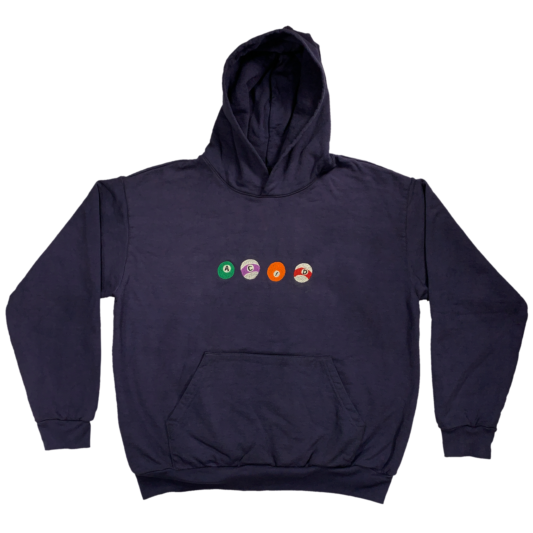 Embroidered and Dyed Heavy Cotton Hoodie - XL