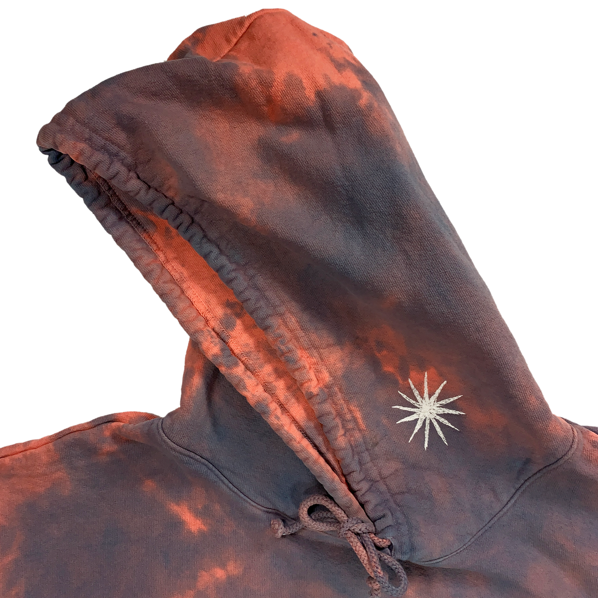 Embroidered and Dyed Cotton Hoodie - M