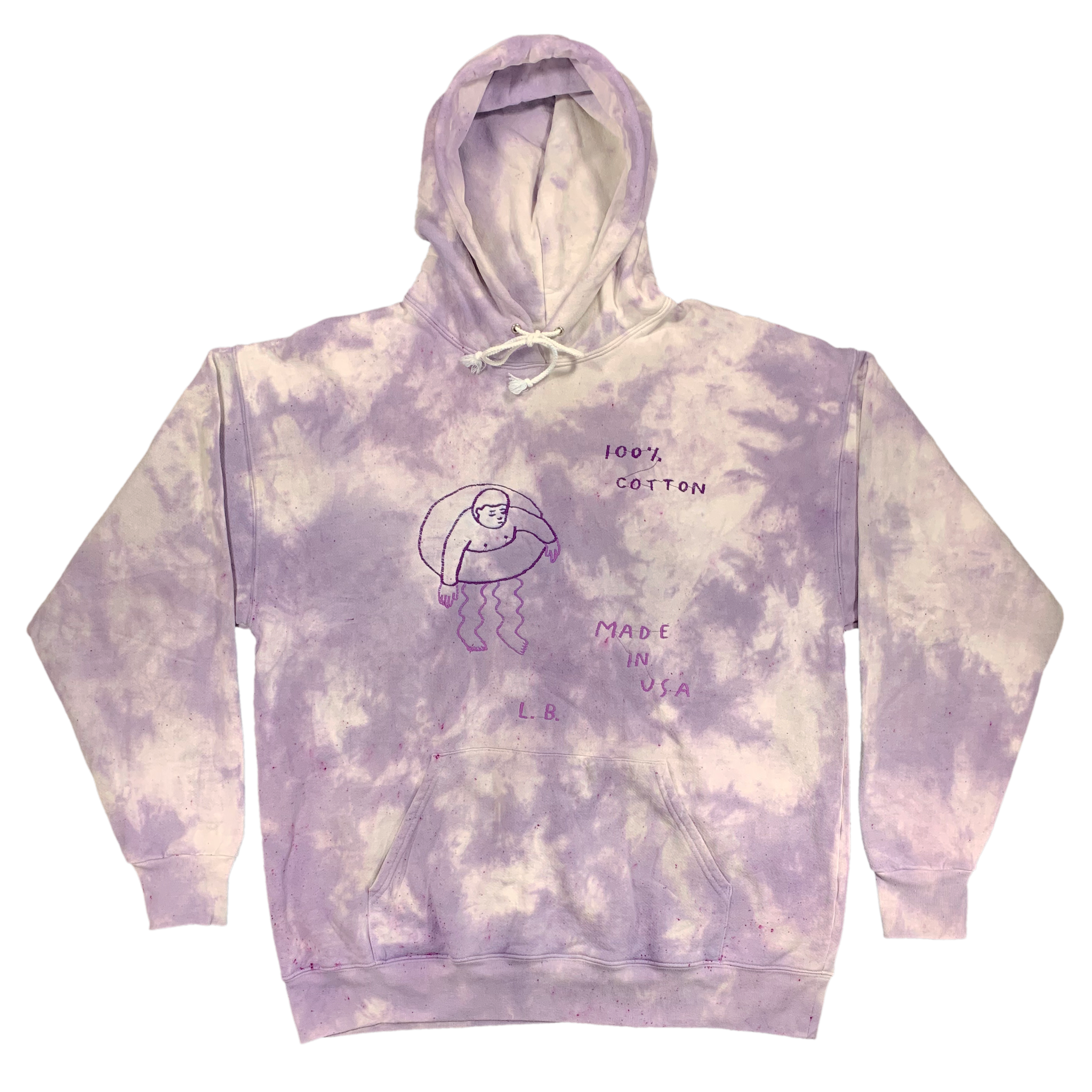 Embroidered and Dyed Heavy Cotton Hoodie - 2X
