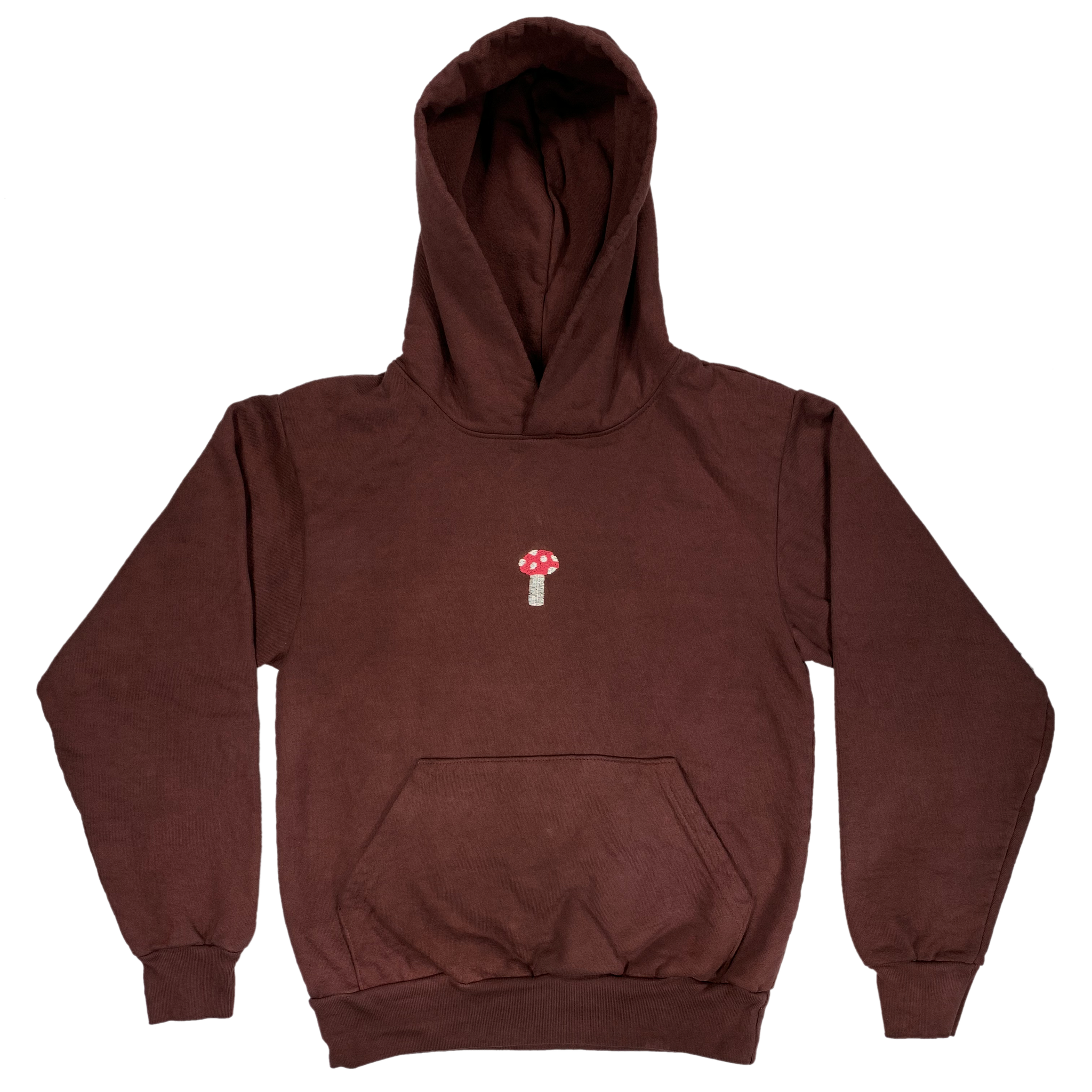 Embroidered (front + back) and Dyed Heavy Cotton Hoodie - XS