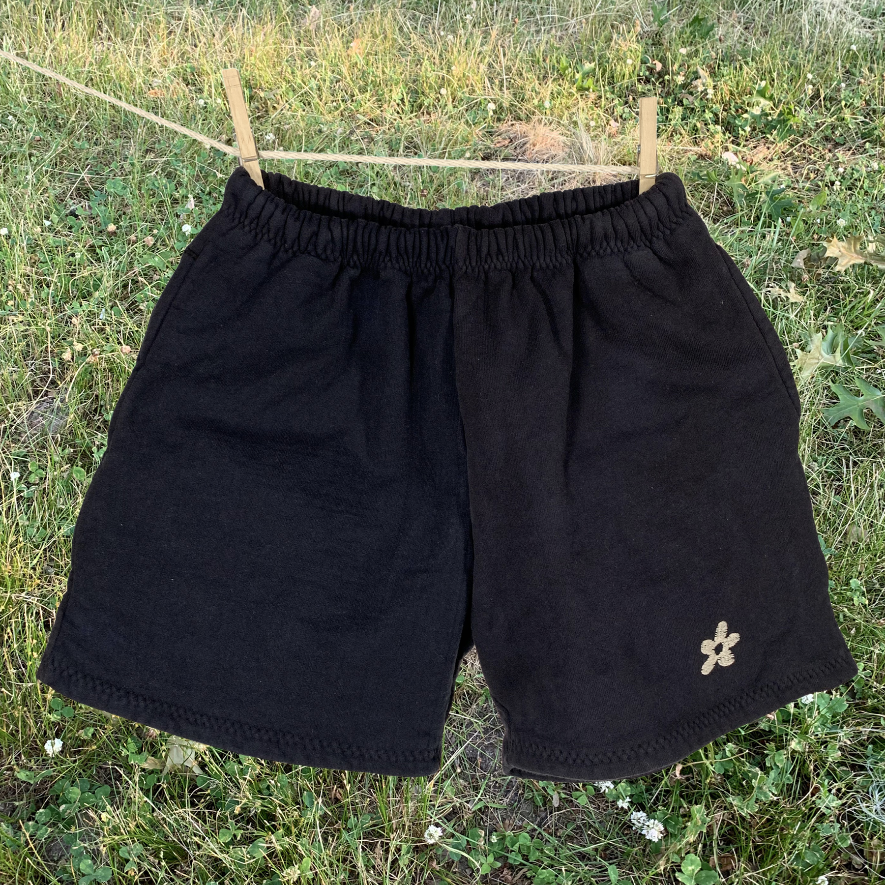 Home sewn embroidered shorts - S