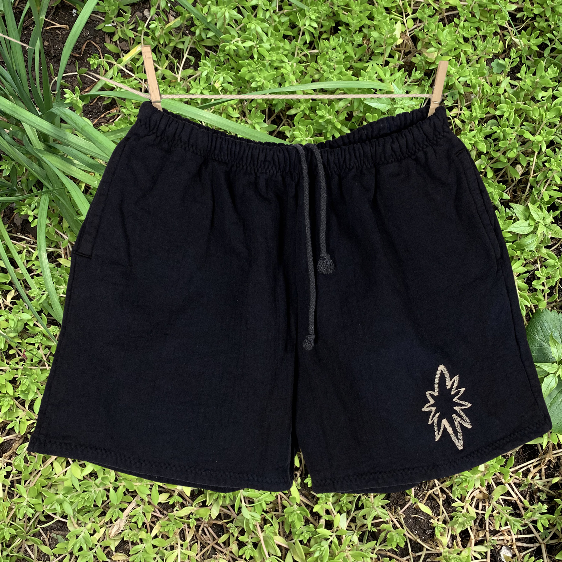 Home sewn embroidered shorts - XL