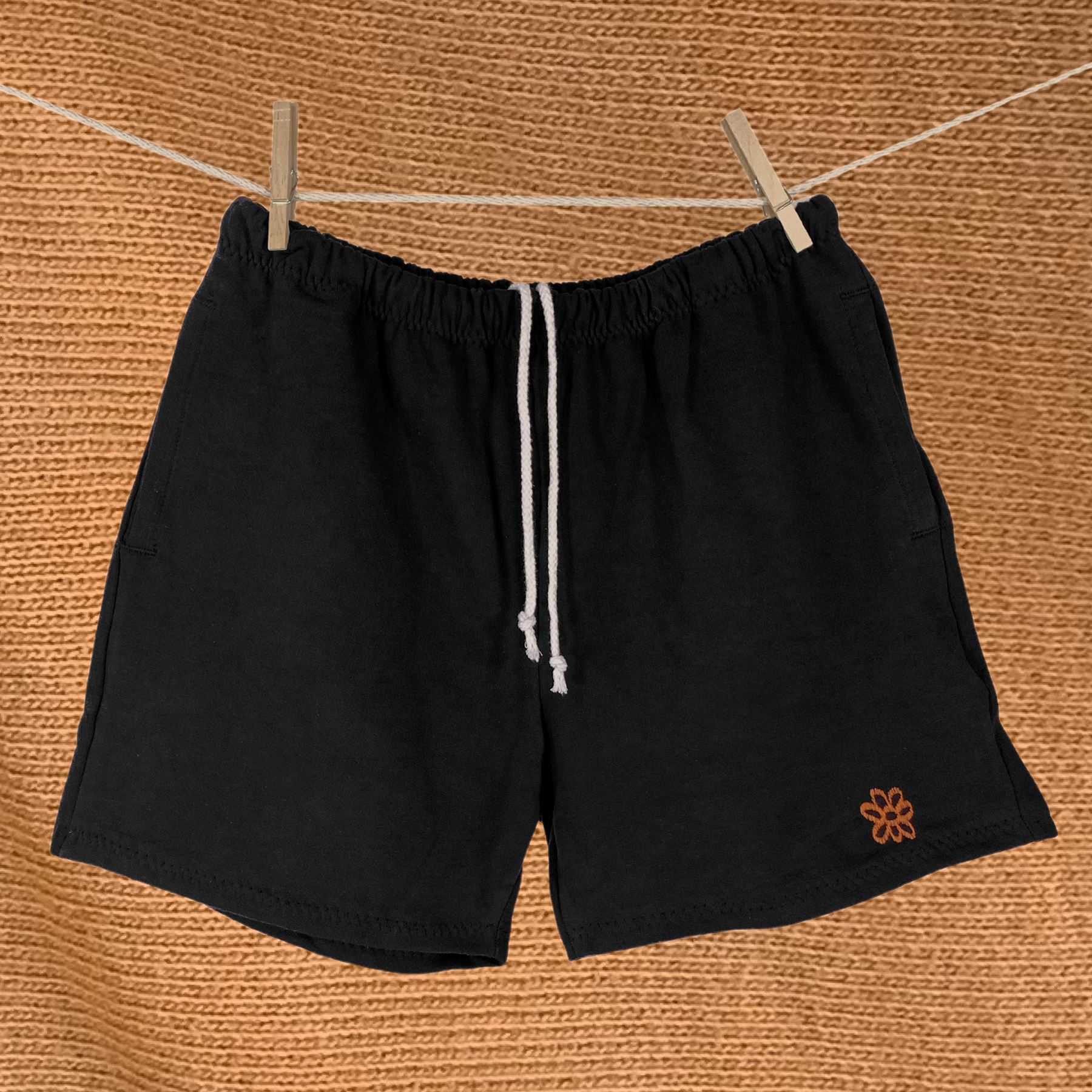Organic cotton embroidered shorts S-M