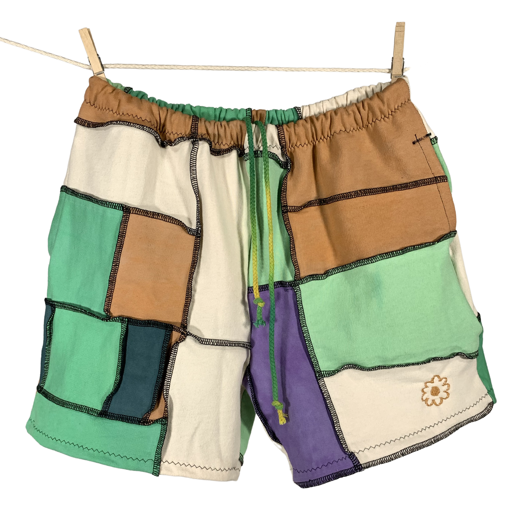 organic cotton embroidered shorts - M