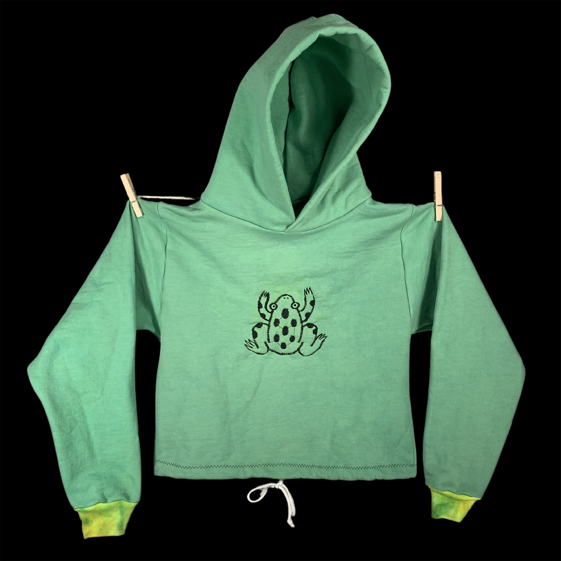 organic cotton heavy crop hoodie - XS