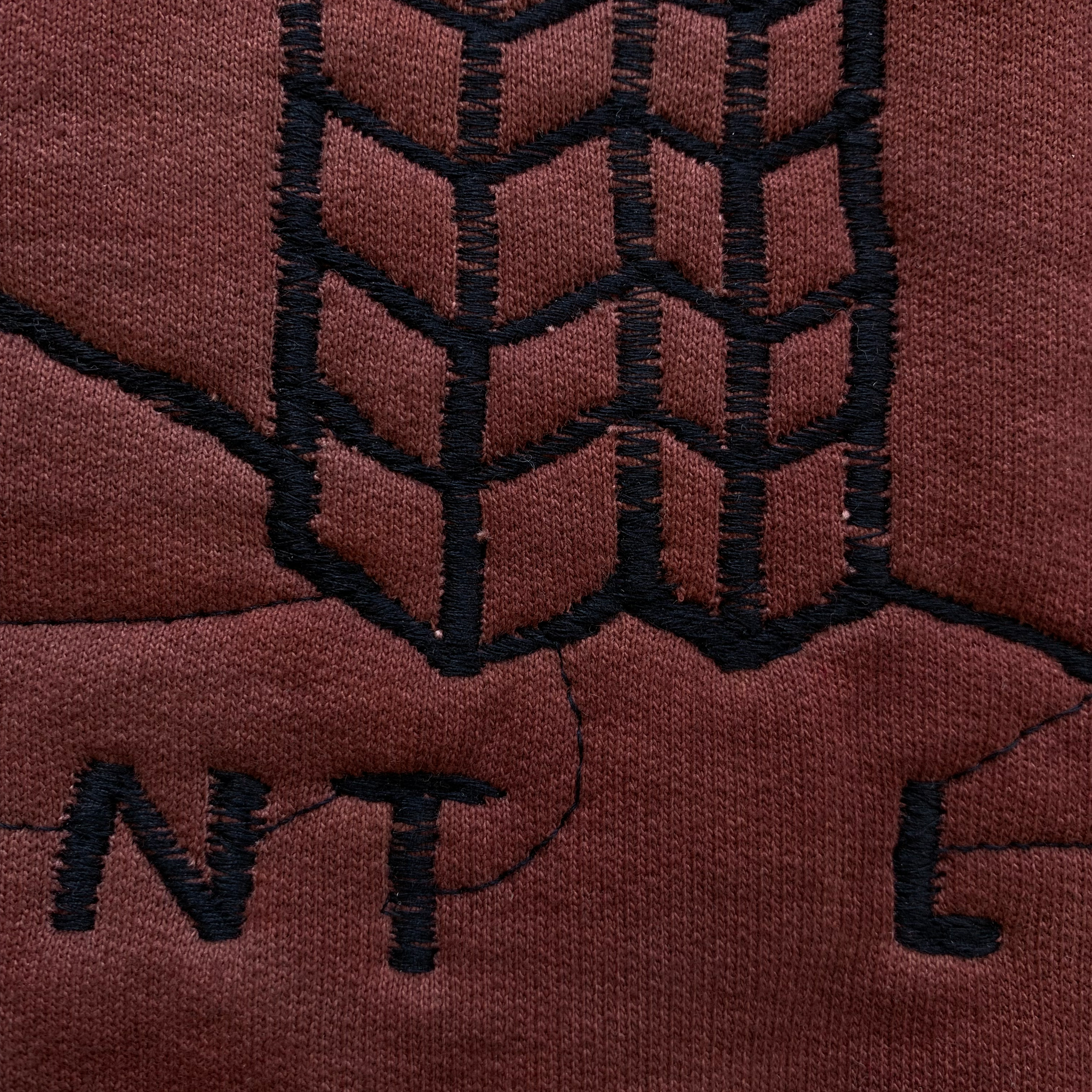heavy fleece hoodie- organic usa cotton - embroidered - XL SHORT