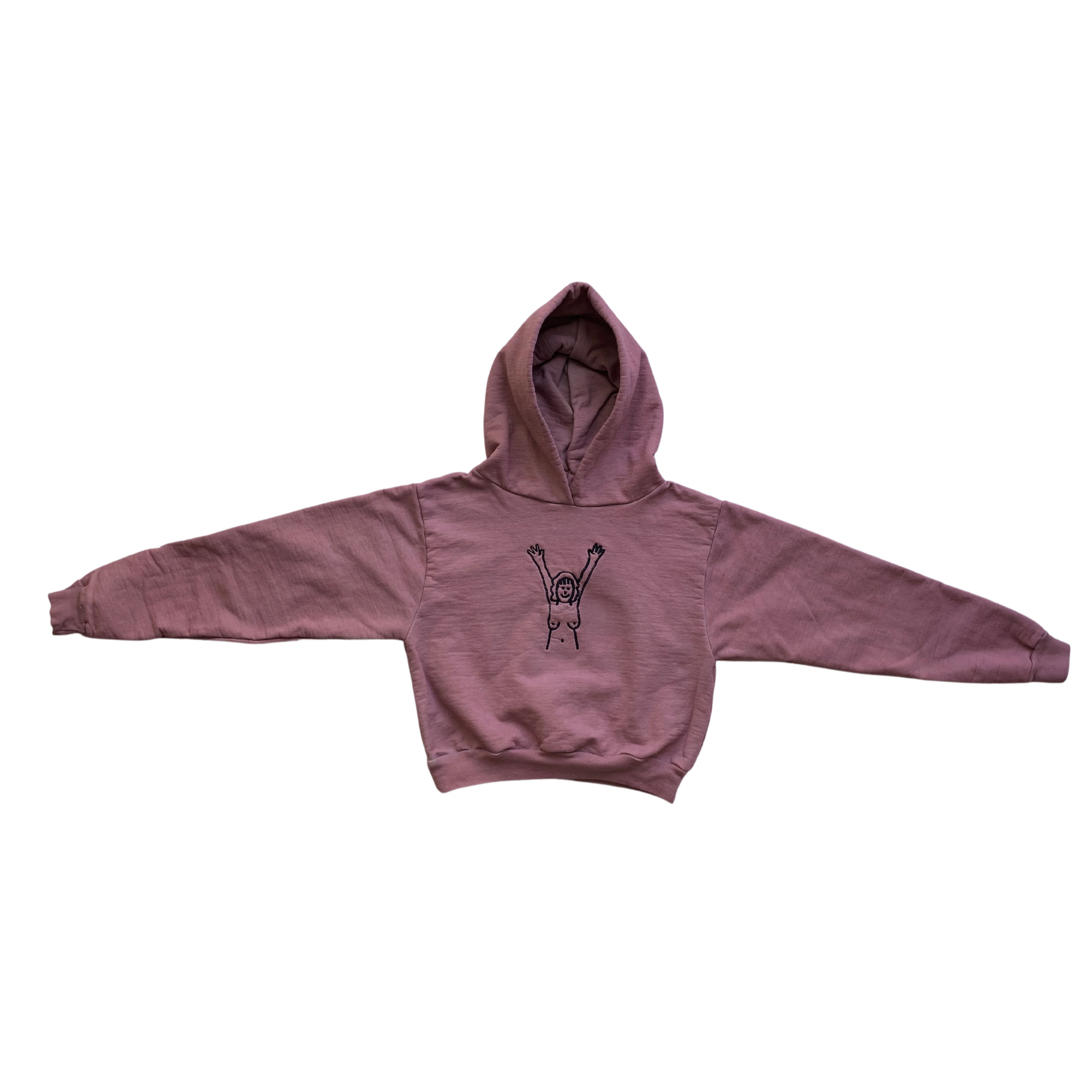 heavy fleece hoodie - organic usa cotton - garment dyed & embroidered - S SHORT