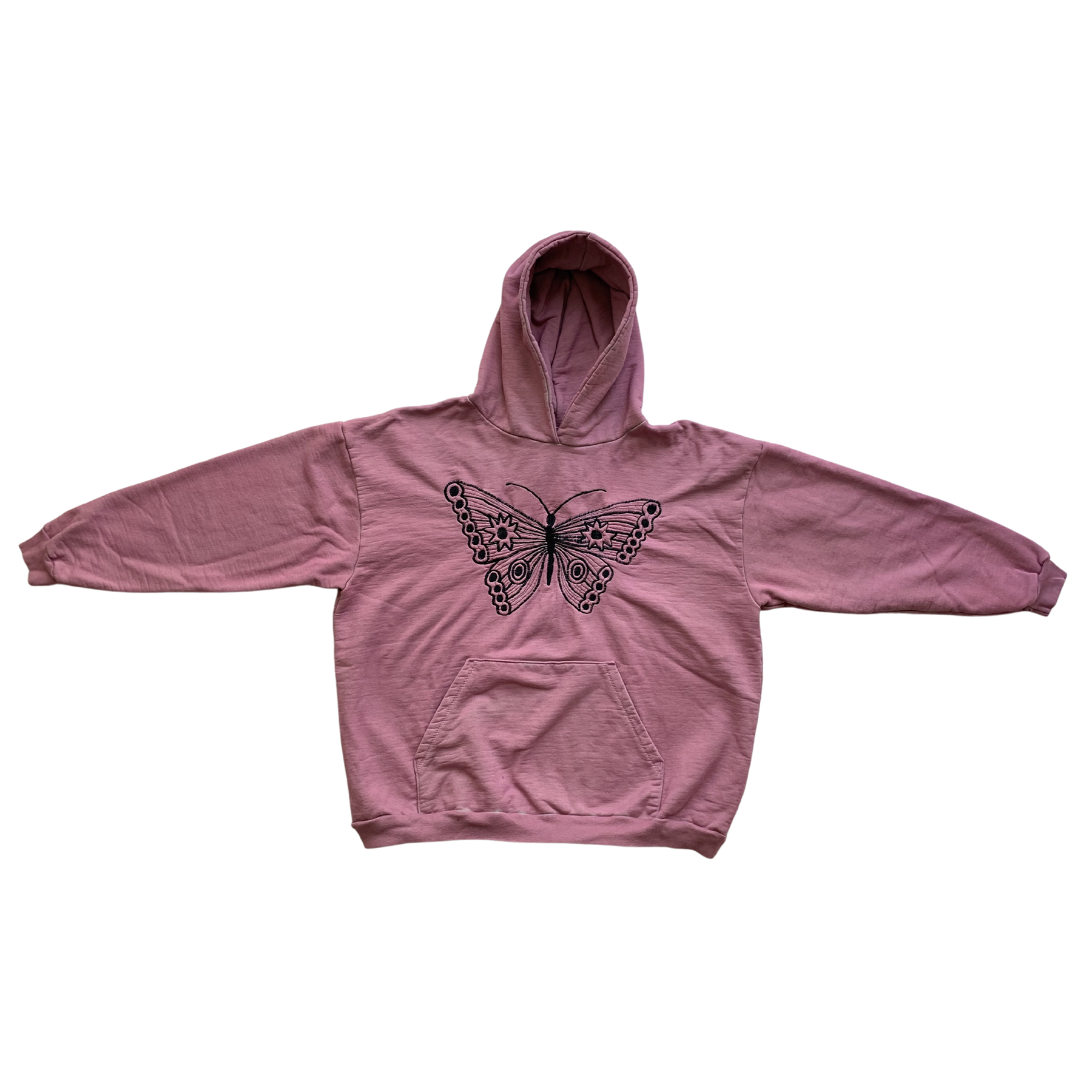 heavy fleece hoodie- organic usa cotton - garment dyed and embroidered - 3X
