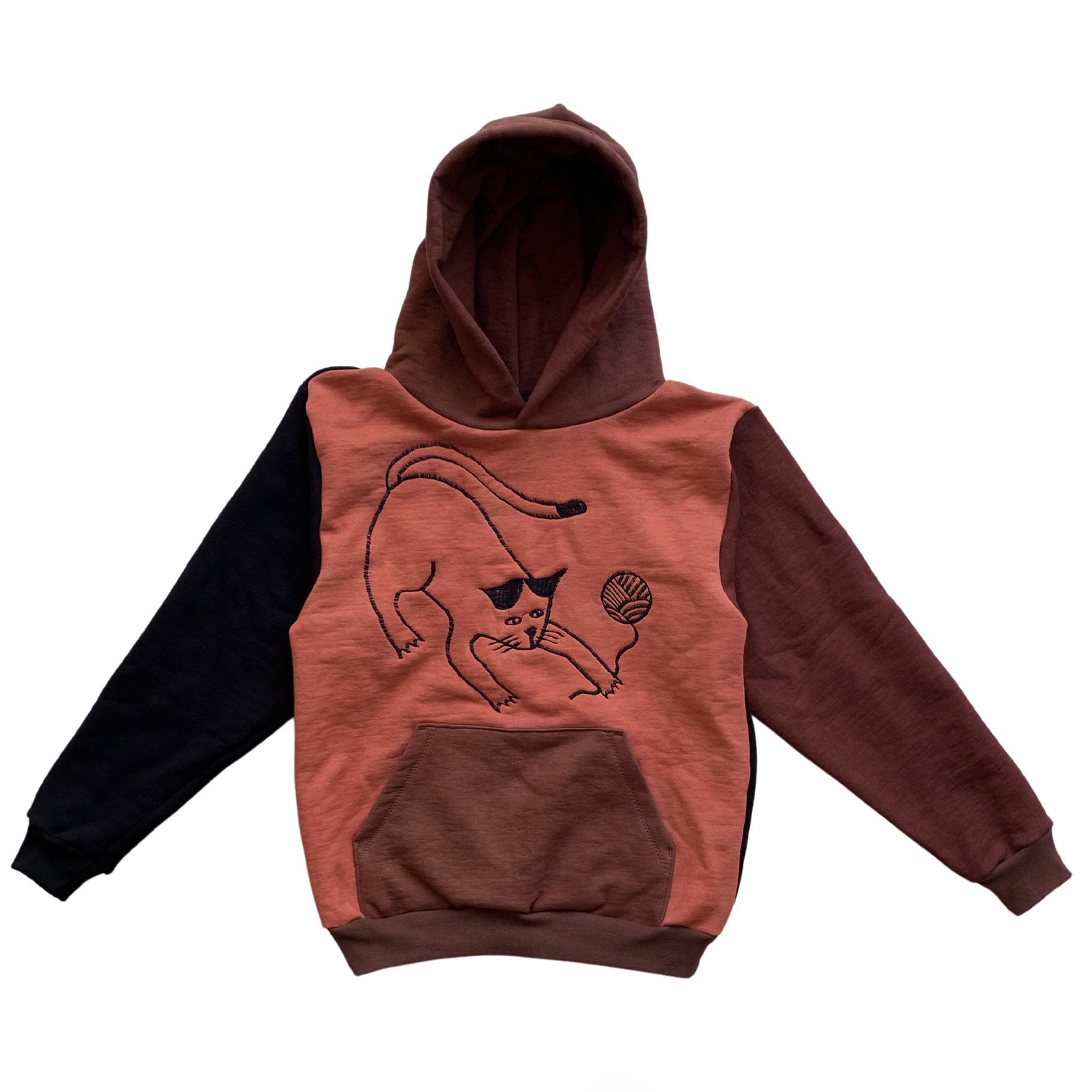 heavy fleece hoodie- organic usa cotton - embroidered - S