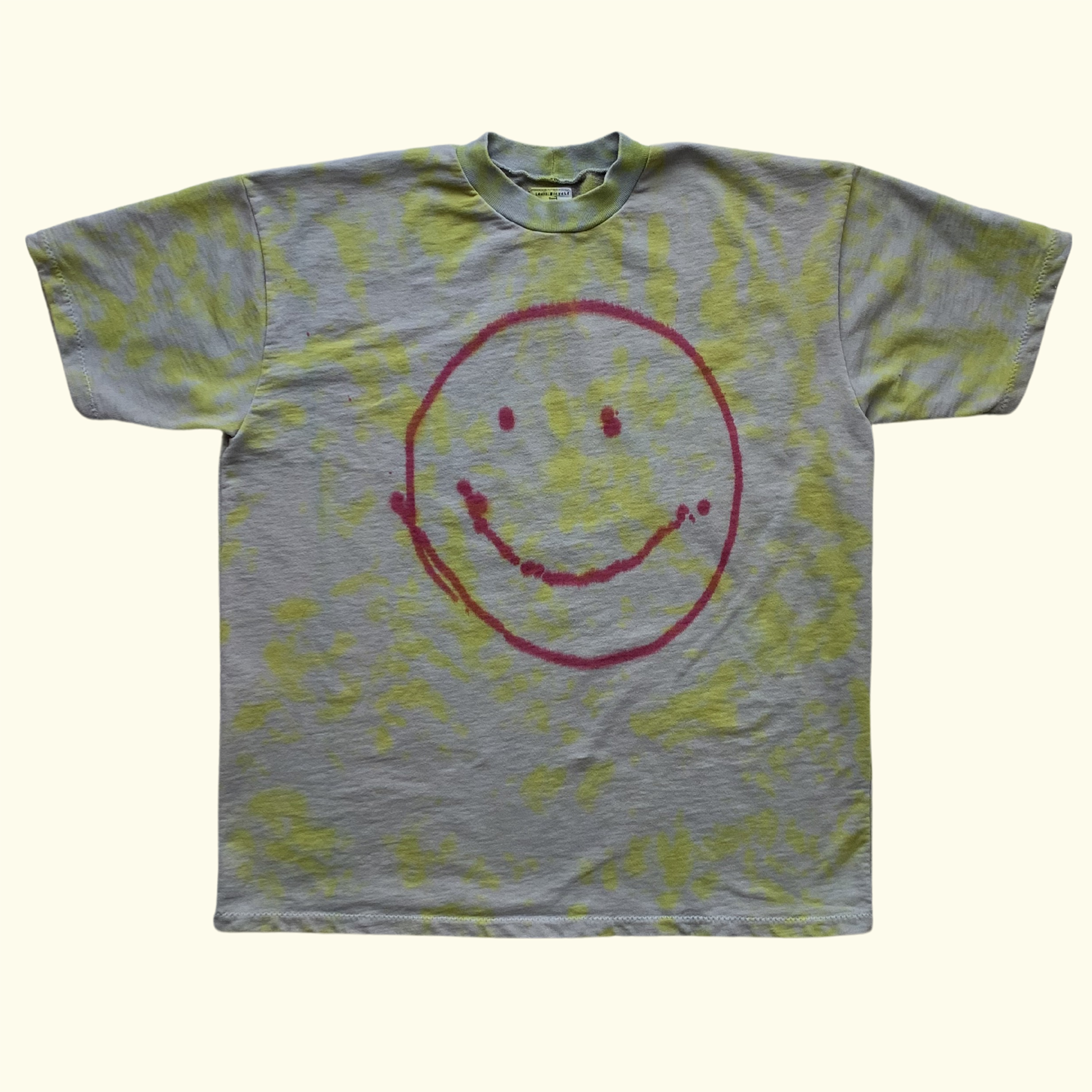 french terry heavy tee - organic usa cotton - garment dyed and dye painted - XL