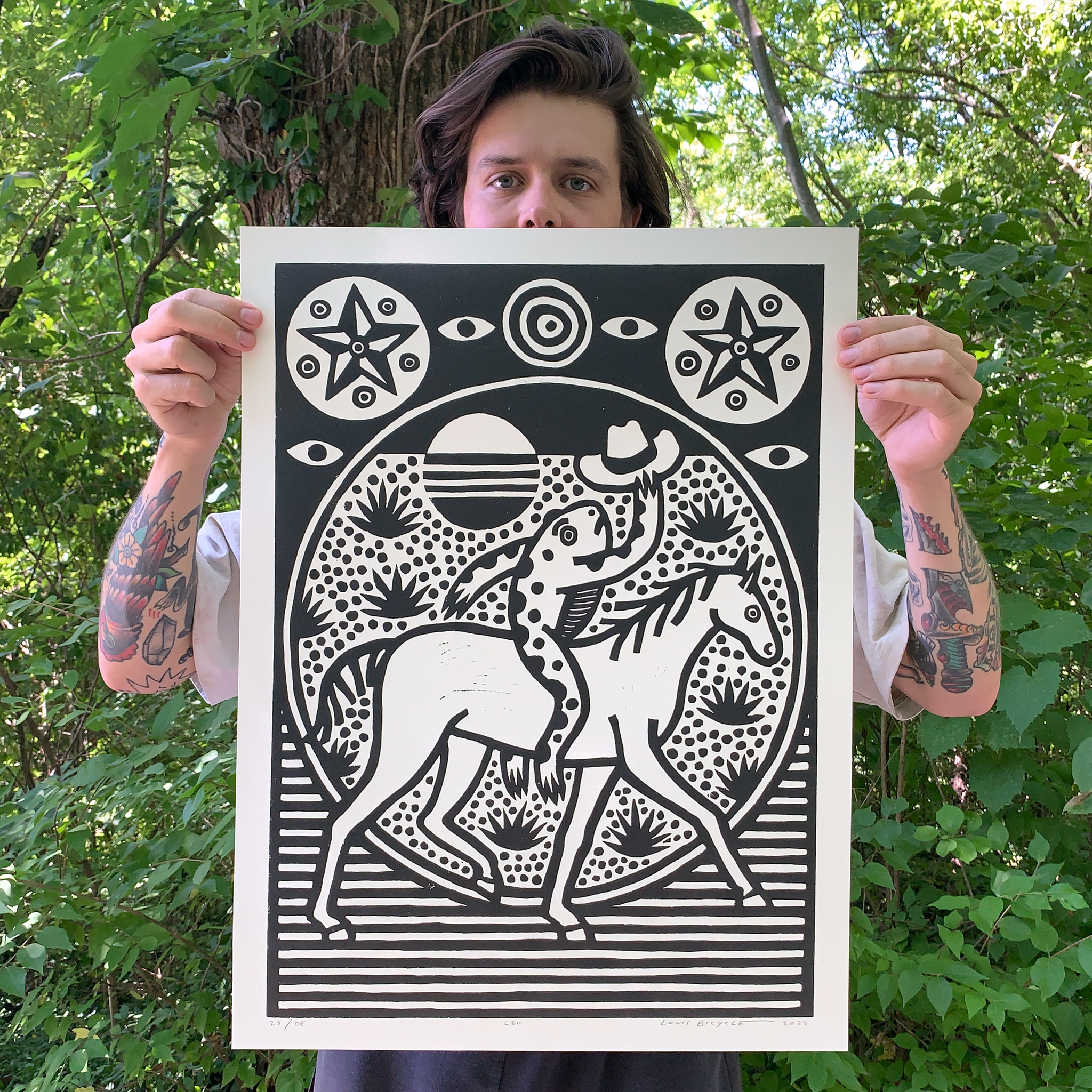 Block Print Poster / 18in x 24in / L30