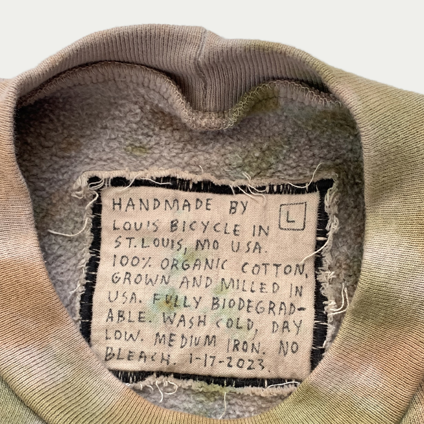 organic cotton heavy crewneck sweatshirt - L