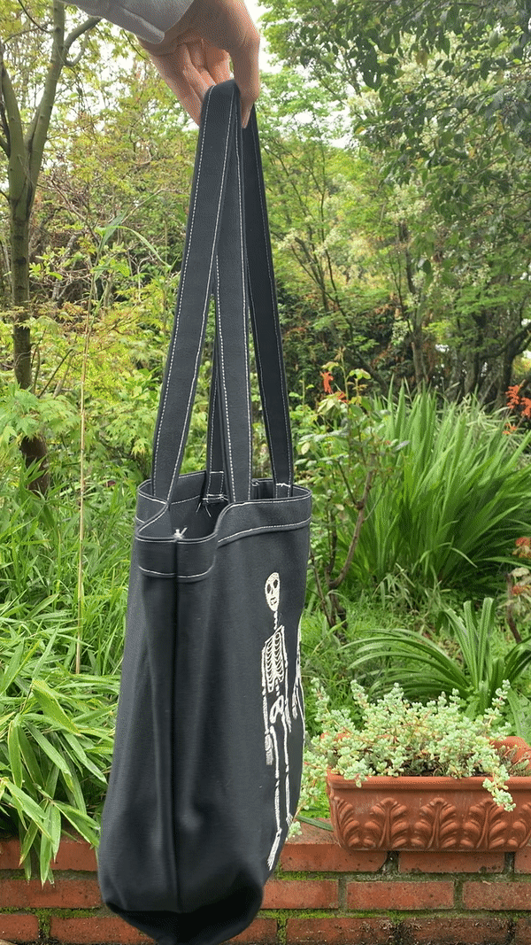 Freehand machine embroidered handmade bag
